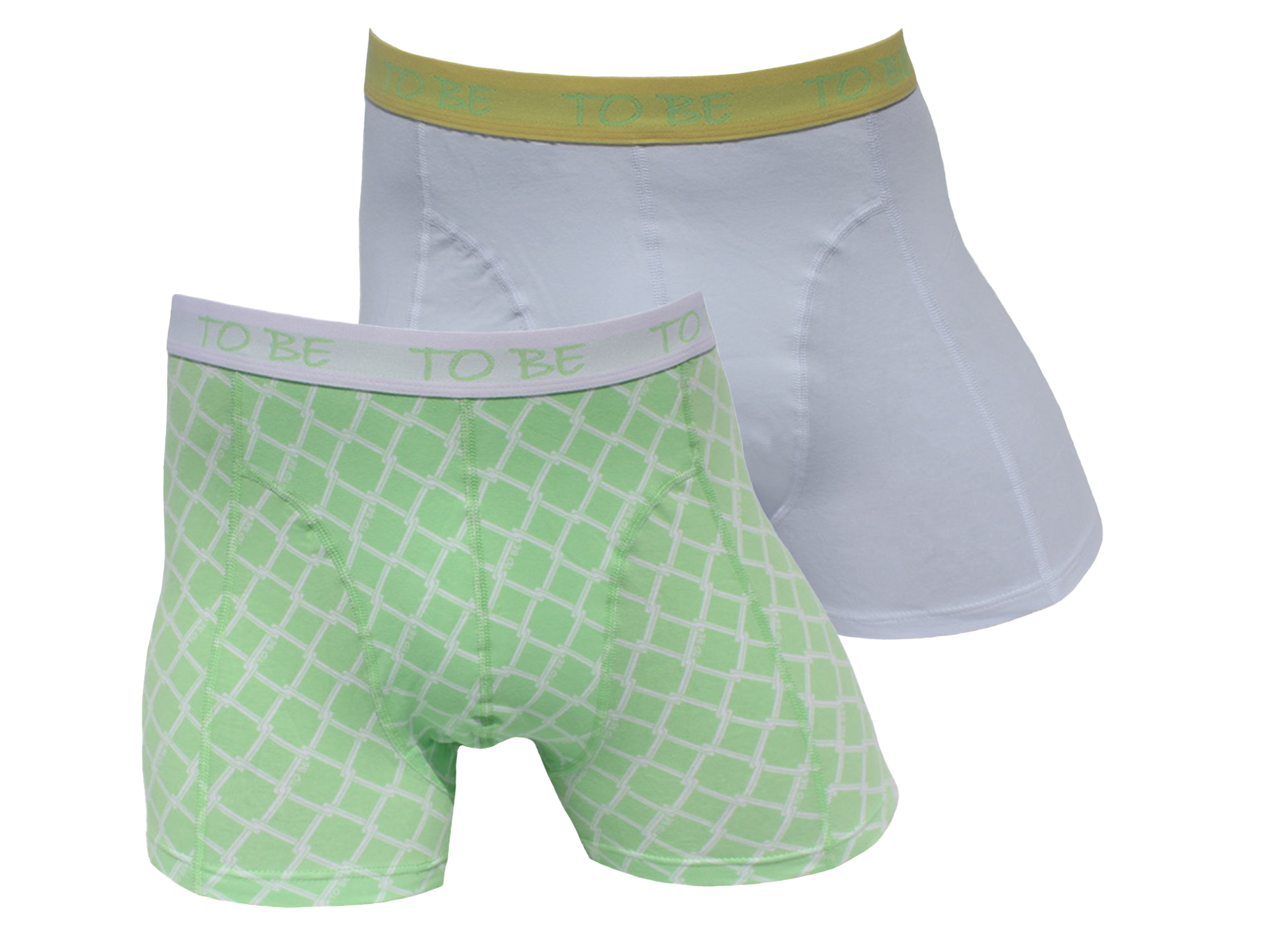 2 - pk. Green  prints & white.