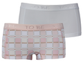 2 - pk. Peach print & white